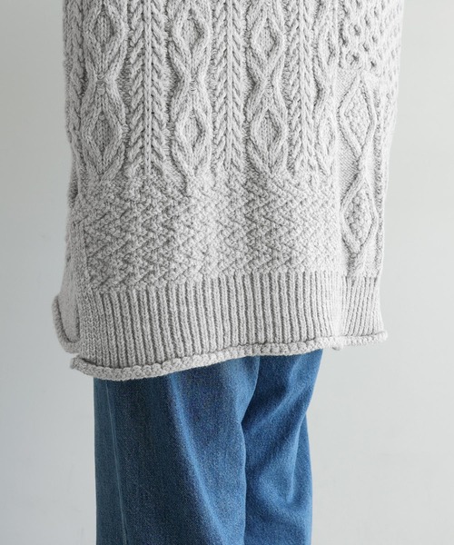セール】ケーブル編みオーバーサイズニットトップス（ニット/セーター
