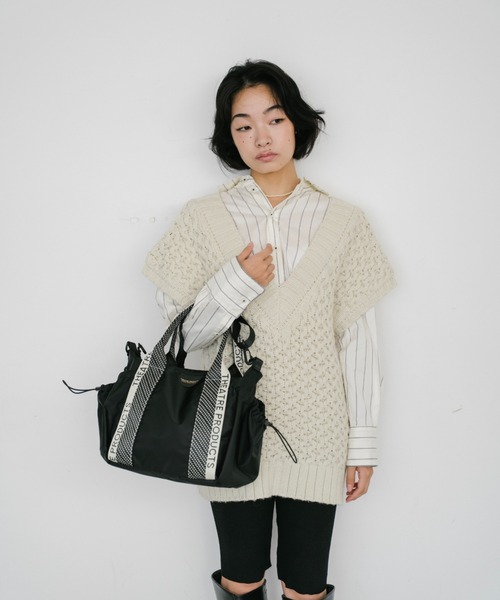 THEATRE PRODUCTS(シアタープロダクツ)の「ドットJQテープナイロン2WAYバッグ(M)(ショルダーバッグ・レディース・アイボリー/ブラック・FREE)」の5枚目の写真