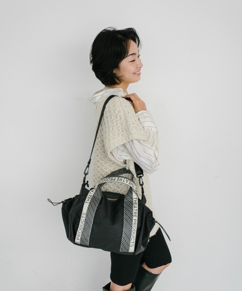 THEATRE PRODUCTS(シアタープロダクツ)の「ドットJQテープナイロン2WAYバッグ(M)(ショルダーバッグ・レディース・アイボリー/ブラック・FREE)」の7枚目の写真