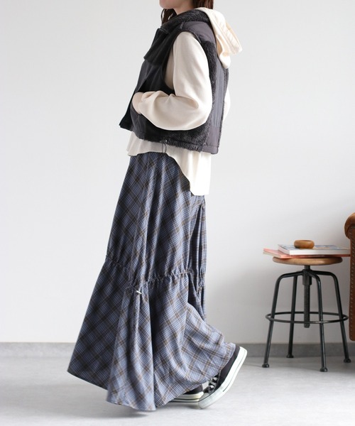 cepo（セポ）の「〈ドラマ着用商品〉カットコールレースアップフーディー（パーカー・レディース・チャコール/ブルー/オフホワイト・M）」の5枚目の写真