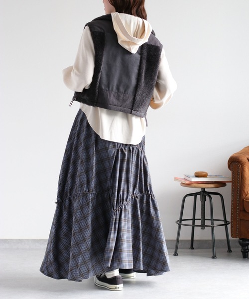 cepo（セポ）の「〈ドラマ着用商品〉カットコールレースアップフーディー（パーカー・レディース・チャコール/ブルー/オフホワイト・M）」の6枚目の写真