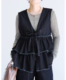 reca | フリルティアードデニムベスト(ベスト)
