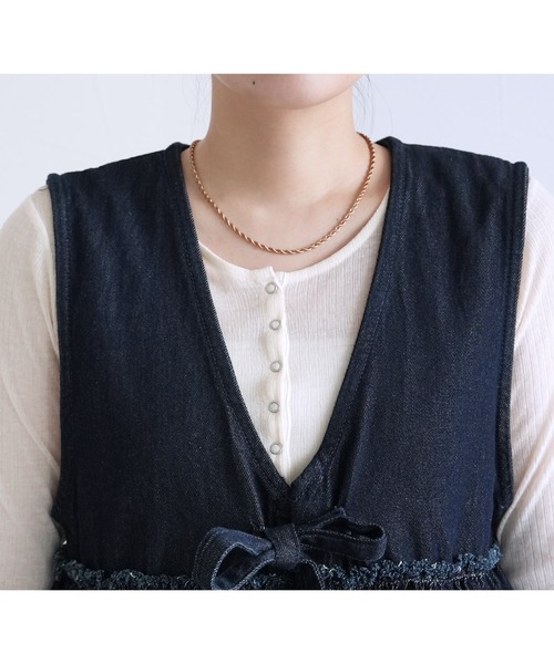 reca（レカ）の「フリルティアードデニムベスト（ベスト・レディース・ネイビー・M）」の19枚目の写真