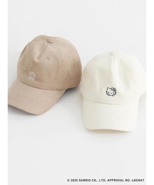 Te chichi TERRASSE（テチチテラス）の「【HELLO KITTY】刺繍入りコーデュロイキャップ（ハット・レディース・オフホワイト/ベージュ・F）」の5枚目の写真
