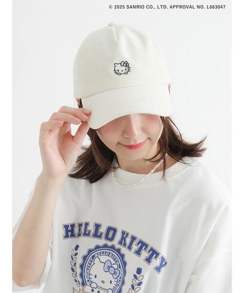 Te chichi TERRASSE（テチチテラス）の「【HELLO KITTY】刺繍入りコーデュロイキャップ（ハット・レディース・オフホワイト/ベージュ・F）」の12枚目の写真