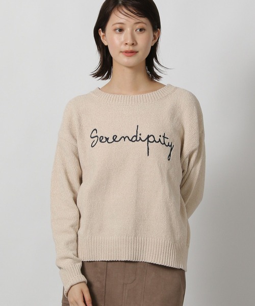 セール】モール刺繍ロゴニットプルオーバー / 600358（ニット/セーター