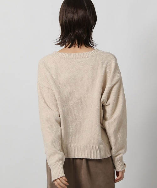 モール刺繍ロゴニットプルオーバー / 600358（ニット/セーター