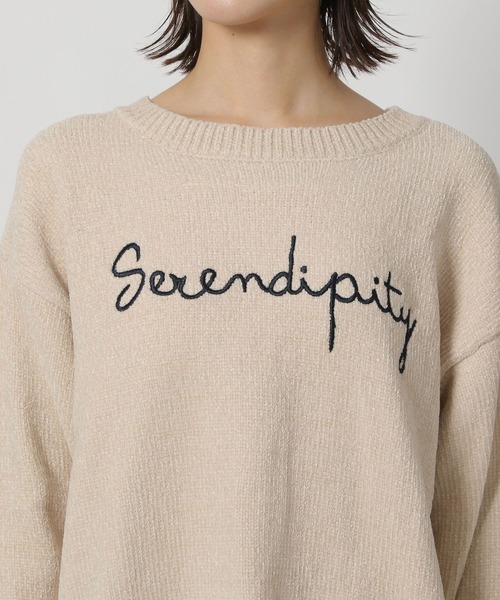 LAKOLE（ラコレ）の「モール刺繍ロゴニットプルオーバー / 600358（ニット/セーター・レディース・チャコールグレー/グレー/ブラウン/オレンジ/アイボリー・FREE）」の20枚目の写真