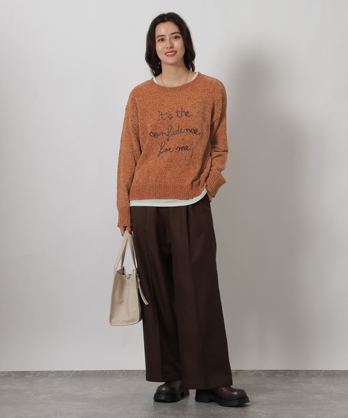 セール】モール刺繍ロゴニットプルオーバー / 600358（ニット/セーター