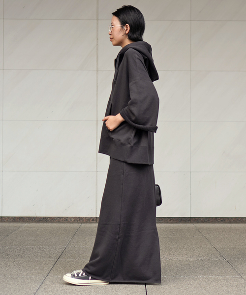 【タグ付未使用】AP STUDIO ニットスカート フリー ブラック ウールミックススウェットスカート（スカート）｜AP STUDIO（エーピー