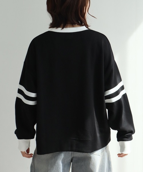 Dickies(ディッキーズ)の「【GENUINE DICKIES/ジェニュインディッキーズ】裏毛 ナンバリング クルーネック スウェット トレーナー(スウェット・レディース・オートミール/オレンジ/ブラック・M/L)」の16枚目の写真