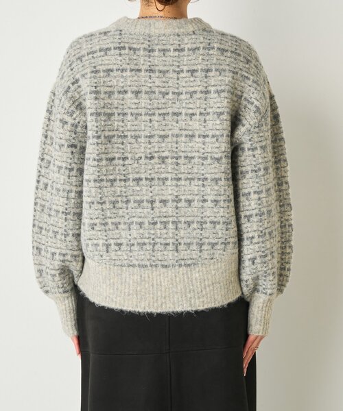 Jena espace merveilleux（ジェナ　エスパスメルヴェイユ）の「格子ジャガードクルーニット（ニット/セーター・レディース・ベージュ/ピンク/グレー・FREE）」の14枚目の写真