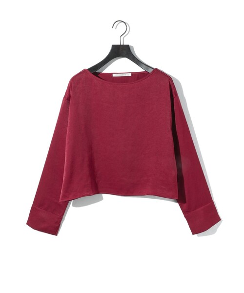 MIDIUMISOLID(ミディウミソリッド)の「MIDIUMISOLID for Ladies サテンプルオーバー(Tシャツ/カットソー・レディース・ベージュ/レッド/ブラック・FREE)」の4枚目の写真