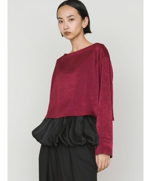 MIDIUMISOLID(ミディウミソリッド)の「MIDIUMISOLID for Ladies サテンプルオーバー(Tシャツ/カットソー・レディース・ベージュ/レッド/ブラック・FREE)」の8枚目の写真
