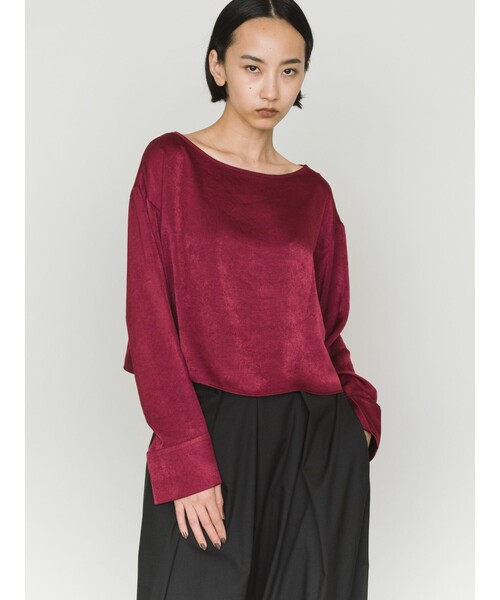 MIDIUMISOLID(ミディウミソリッド)の「MIDIUMISOLID for Ladies サテンプルオーバー(Tシャツ/カットソー・レディース・ベージュ/レッド/ブラック・FREE)」の11枚目の写真
