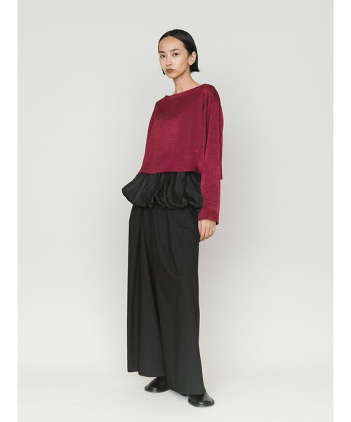 MIDIUMISOLID(ミディウミソリッド)の「MIDIUMISOLID for Ladies サテンプルオーバー(Tシャツ/カットソー・レディース・ベージュ/レッド/ブラック・FREE)」の13枚目の写真
