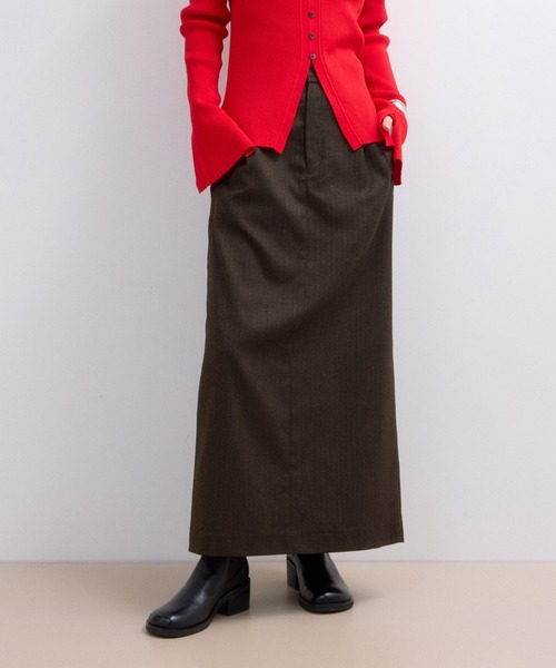 ADAM ET ROPE'（アダムエロペ）の「【WEB限定】サイドラインツイードスカート（スカート・レディース・チャコールグレー/ブラック系その他/ダークブラウン・38/36）」の13枚目の写真