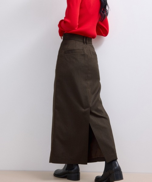 ADAM ET ROPE'（アダムエロペ）の「【WEB限定】サイドラインツイードスカート（スカート・レディース・チャコールグレー/ブラック系その他/ダークブラウン・38/36）」の8枚目の写真