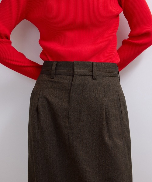 ADAM ET ROPE'（アダムエロペ）の「【WEB限定】サイドラインツイードスカート（スカート・レディース・チャコールグレー/ブラック系その他/ダークブラウン・38/36）」の18枚目の写真