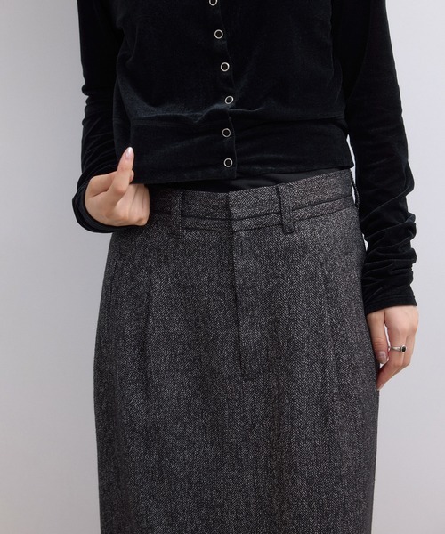 ADAM ET ROPE'（アダムエロペ）の「【WEB限定】サイドラインツイードスカート（スカート・レディース・チャコールグレー/ブラック系その他/ダークブラウン・38/36）」の5枚目の写真