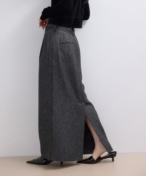 ADAM ET ROPE'（アダムエロペ）の「【WEB限定】サイドラインツイードスカート（スカート・レディース・チャコールグレー/ブラック系その他/ダークブラウン・38/36）」の21枚目の写真