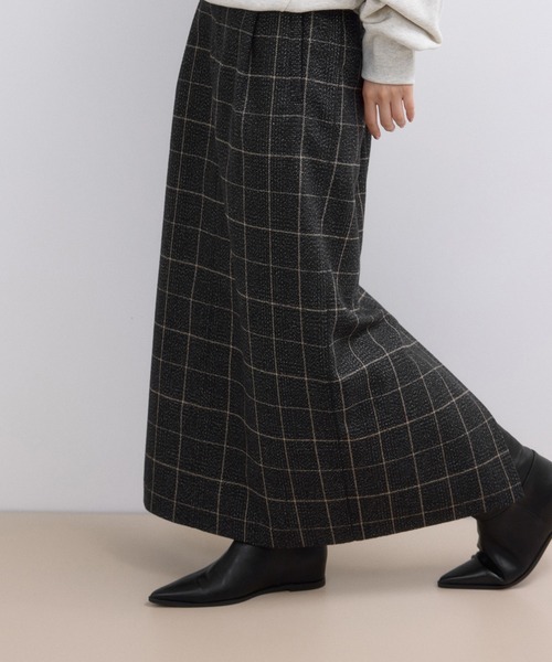 ADAM ET ROPE'（アダムエロペ）の「【WEB限定】サイドラインツイードスカート（スカート・レディース・チャコールグレー/ブラック系その他/ダークブラウン・38/36）」の9枚目の写真