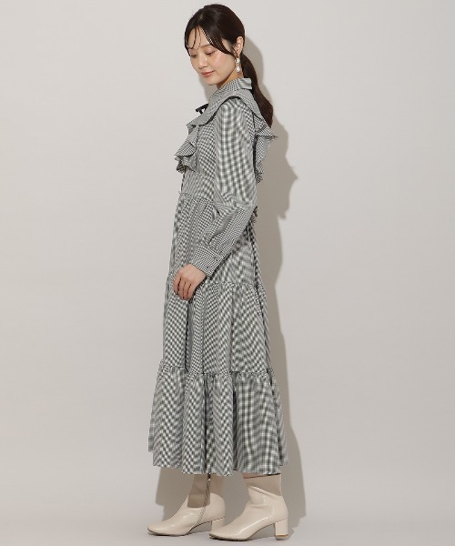 WILLSELECTION（ウィルセレクション）の「リボンタイティアードシャツワンピース（ワンピース・レディース・ブラウン系その他/チャコールグレー/ブラック系その他・FREE）」の8枚目の写真