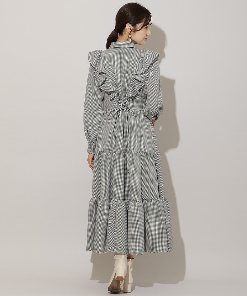 WILLSELECTION（ウィルセレクション）の「リボンタイティアードシャツワンピース（ワンピース・レディース・ブラウン系その他/チャコールグレー/ブラック系その他・FREE）」の9枚目の写真