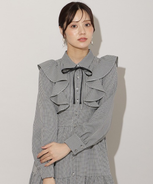 WILLSELECTION（ウィルセレクション）の「リボンタイティアードシャツワンピース（ワンピース・レディース・ブラウン系その他/チャコールグレー/ブラック系その他・FREE）」の10枚目の写真