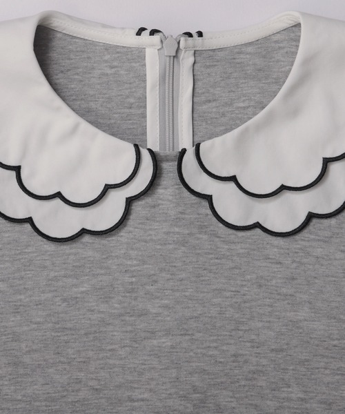 刺繍ダブルカラーレイヤードロングスリーブトップス（その他トップス