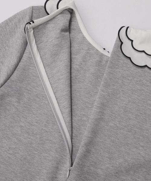 刺繍ダブルカラーレイヤードロングスリーブトップス（その他トップス