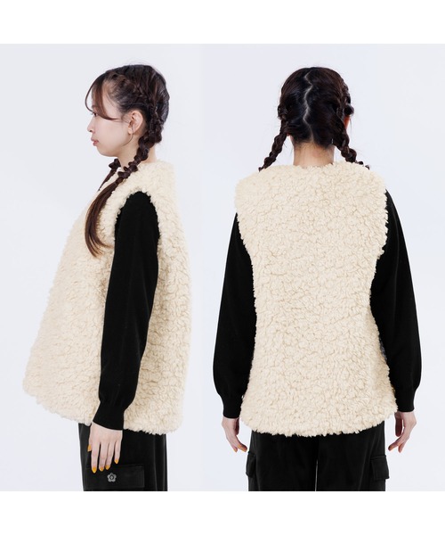MARY QUANT(マリークワント)の「カールファーベスト ブルゾン(ベスト・レディース・ブラック/アイボリー/ベージュ・M)」の6枚目の写真