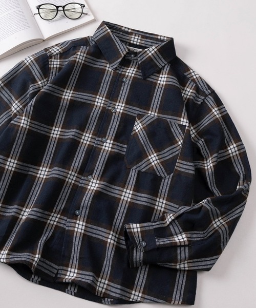 SlashDate(スラッシュデイト)の「【83】 クロップド ソフト フランネル チェックシャツ/ショート丈/短丈(シャツ/ブラウス・メンズ・チャコールグレー/ブラック/ネイビー/ホワイト/ブラウン/グリーン/レッド・M/L/XL)」の6枚目の写真