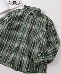 SlashDate（スラッシュデイト）の「【83】 クロップド ソフト フランネル チェックシャツ／ショート丈／短丈（シャツ/ブラウス）」