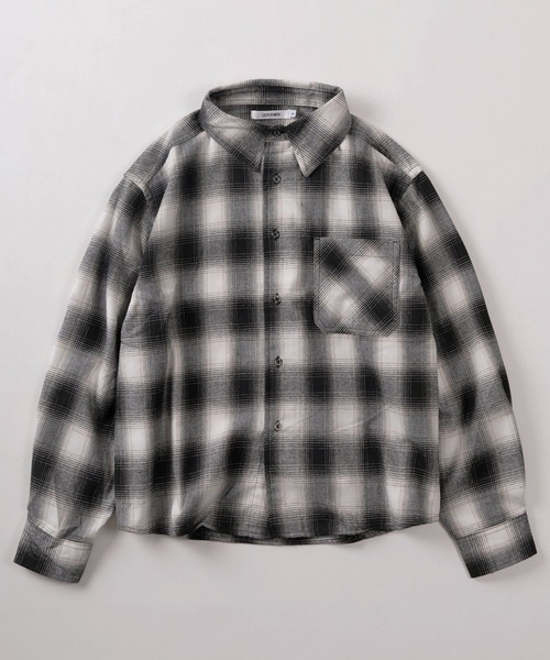 SlashDate(スラッシュデイト)の「【83】 クロップド ソフト フランネル チェックシャツ/ショート丈/短丈(シャツ/ブラウス・メンズ・チャコールグレー/ブラック/ネイビー/ホワイト/ブラウン/グリーン/レッド・M/L/XL)」の8枚目の写真