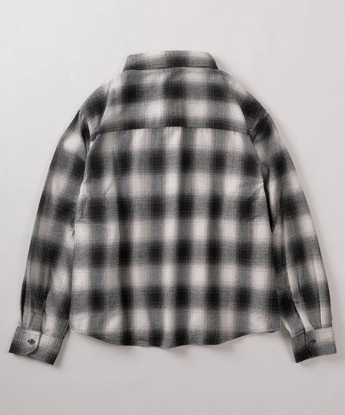 SlashDate(スラッシュデイト)の「【83】 クロップド ソフト フランネル チェックシャツ/ショート丈/短丈(シャツ/ブラウス・メンズ・チャコールグレー/ブラック/ネイビー/ホワイト/ブラウン/グリーン/レッド・M/L/XL)」の9枚目の写真