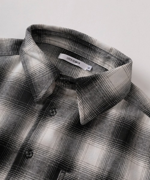 SlashDate(スラッシュデイト)の「【83】 クロップド ソフト フランネル チェックシャツ/ショート丈/短丈(シャツ/ブラウス・メンズ・チャコールグレー/ブラック/ネイビー/ホワイト/ブラウン/グリーン/レッド・M/L/XL)」の10枚目の写真