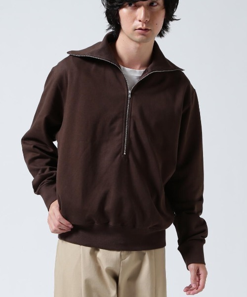 Toironier(トワロニエ)の「Toironier/トワロニエ/Half Zip Sweat Shirts(スウェット・メンズ・ブラウン/レッド/ラベンダー/チャコールグレー・2/1)」の2枚目の写真