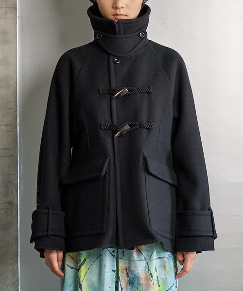RUMCHE(ラムシェ)の「Stitch River Short Duffle Coat / ステッチリバーショートダッフルコート(ダッフルコート・レディース・ブラック/ネイビー・FREE)」の7枚目の写真