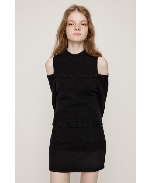 SLY（スライ）の「LAYERED 2P OP レイヤード ツーピー ワンピース 秋服 冬服（セットアップ・レディース・ブラック/ネイビー/杢グレー・1/2）」の7枚目の写真