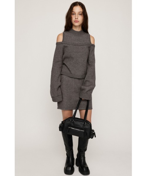 SLY（スライ）の「LAYERED 2P OP レイヤード ツーピー ワンピース 秋服 冬服（セットアップ・レディース・ブラック/ネイビー/杢グレー・1/2）」の9枚目の写真