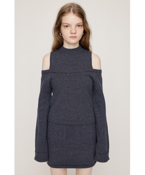 SLY（スライ）の「LAYERED 2P OP レイヤード ツーピー ワンピース 秋服 冬服（セットアップ・レディース・ブラック/ネイビー/杢グレー・1/2）」の15枚目の写真