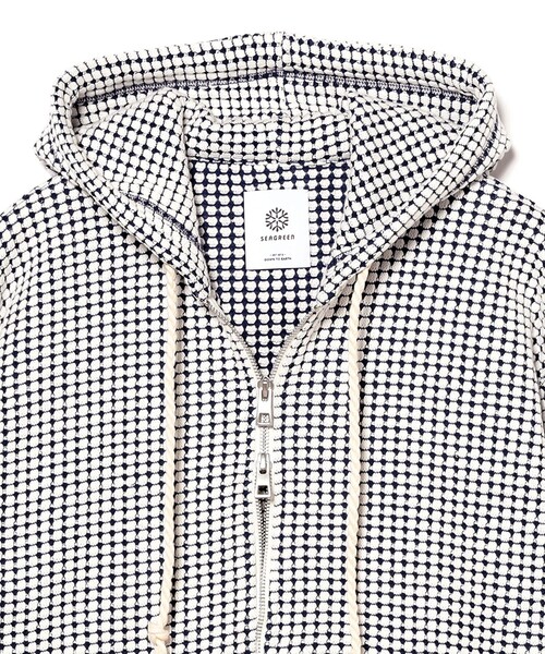 BRILLA per il gusto(ブリッラペルイルグースト)の「SEA GREEN / ワッフル ジップフーディー(Tシャツ/カットソー・メンズ・ブルー系その他3/ネイビー・2/3/4)」の4枚目の写真