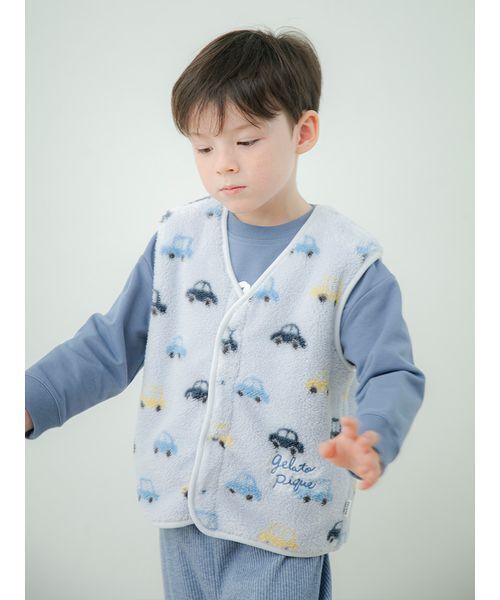 gelato pique（ジェラートピケ）の「【KIDS】フリースベスト（ベスト・キッズ・ブルー/ピンク/ベージュ・120/90/110/100）」の4枚目の写真
