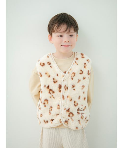 gelato pique（ジェラートピケ）の「【KIDS】フリースベスト（ベスト・キッズ・ブルー/ピンク/ベージュ・120/90/110/100）」の15枚目の写真