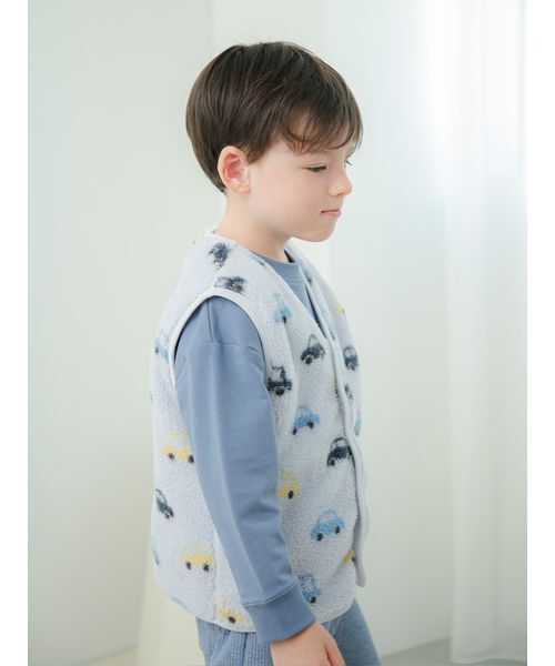 gelato pique（ジェラートピケ）の「【KIDS】フリースベスト（ベスト・キッズ・ブルー/ピンク/ベージュ・120/90/110/100）」の17枚目の写真