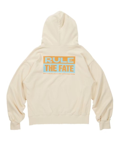 RULE THE FATE(ルールザフェイト)の「RTF BOXLOGO DAMAGE SWEAT HOODIE/ボックスロゴダメージスウェットプフーディー(パーカー・メンズ・ブラック/ベージュ・2/1/0)」の6枚目の写真