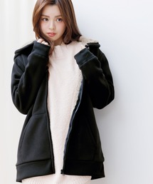 Dita（ディータ）の「裏ボアジップパーカー（ルームウェア/パジャマ）」