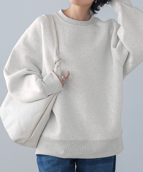 itto...(イット)の「HEAVY WEIGHT SWEAT 裏起毛BIGスウェットトップス(スウェット・レディース・杢グレー/オートミール/ブラック・M)」の3枚目の写真