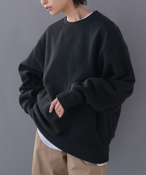 itto...(イット)の「HEAVY WEIGHT SWEAT 裏起毛BIGスウェットトップス(スウェット・レディース・杢グレー/オートミール/ブラック・M)」の2枚目の写真